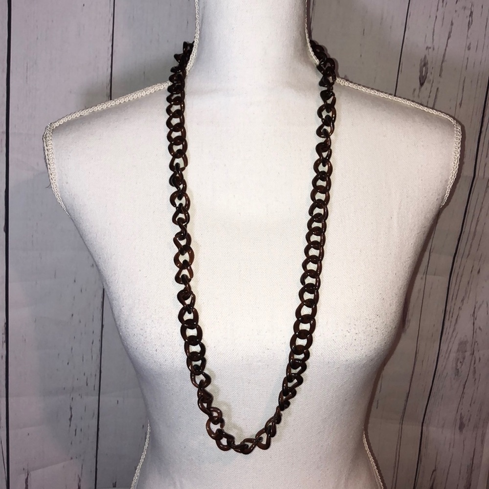 Brown plastic chain Necklace